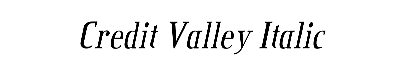 Download Credit Valley Italic