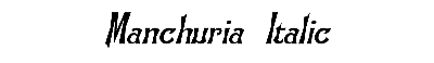 Download Manchuria  Italic